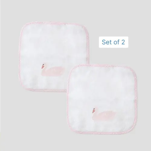 Baby Washcloths (pair) - Swan