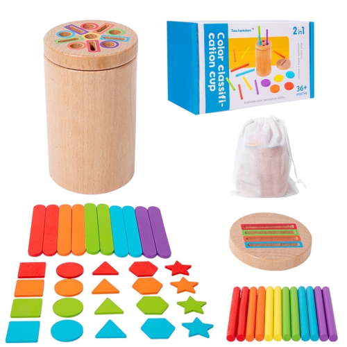 Shape & Color Sorting Montessori Toys, 3 in 1 Learning Fine Motor Skills  Wooden Sensory Toys for Toddlers 1-3, Preschool Learning Activities Matching Game, Christmas Birthday Gifts for Boys and Girl