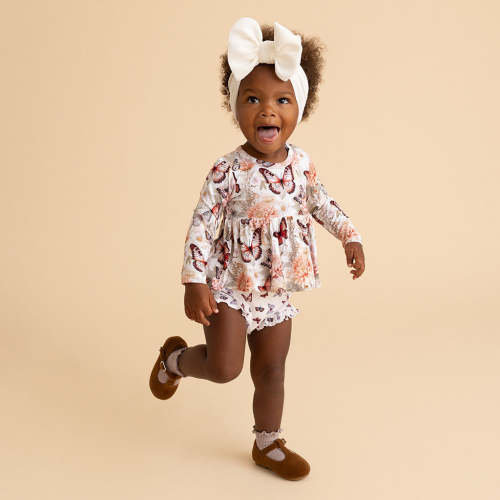 Leanne Peplum Ruffled Pointelle Bummie Set