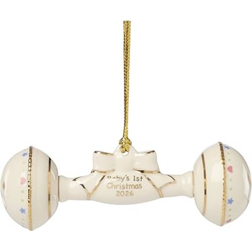 Lenox 898583 2026 Babys 1st Christmas Rattle Ornament