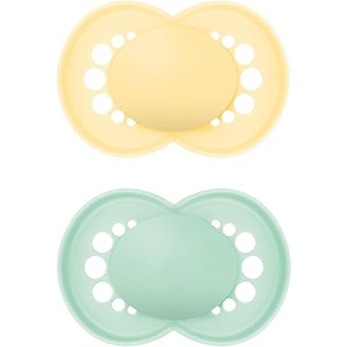 MAM Original Matte Baby Pacifiers, Binky for 16+ Months, BPA-Free Silicone Nipple, Easy to Clean, Best for Breastfed Babies, Developed with Medical Experts, 2 Count Binkies with Sterilizer Case