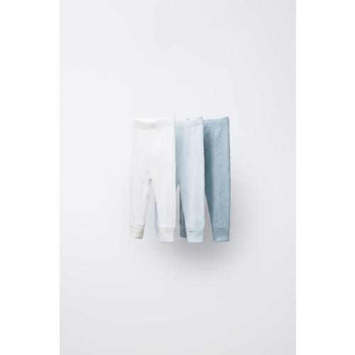 THREE-PACK OF RIBBED LEGGINGS - Sea green | ZARA United States