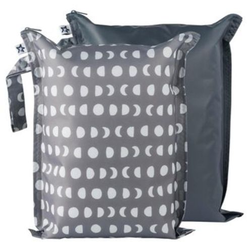 Tiny Twinkle Mess-Proof Waterproof Washable Baby/Toddler Wet Bags for Diapers, Swimsuits and Travel (Luna)