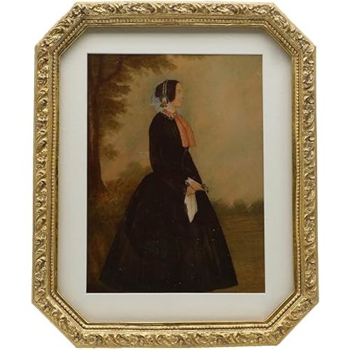 8x10 Vintage Picture Frame, Antique Ornate Gold Octagon Photo Frame with Mat, for Tabletop and Wall Display, Decorative Retro Home Decor, Old Fashioned Photo Gallery Art