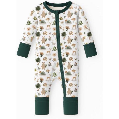 Itsy Bitsy Boutique Pyjama pour bébé en viscose de bambou, grenouillère convertible avec fermeture éclair bidirectionnelle, idéal pour l'eczéma