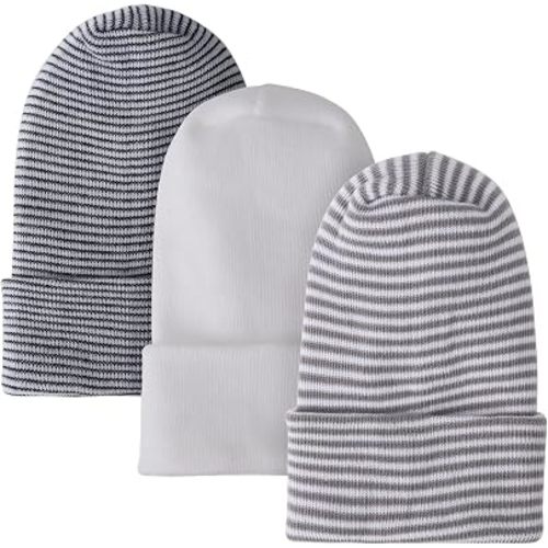 DRESHOW BQUBO Newborn Hospital Hat with Bow Cotton Infant Baby Cap Soft Cute Nursery Beanie Hat for Baby Girl Boy 0-3 Months