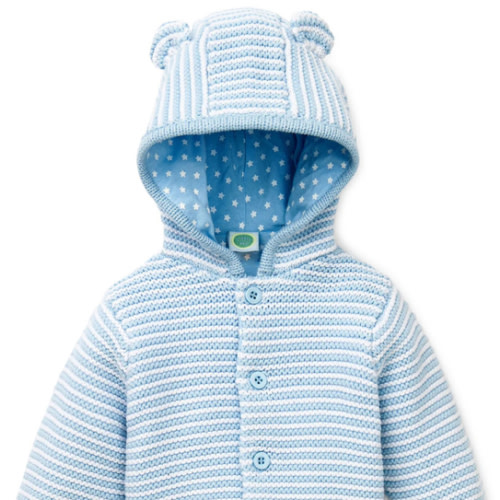 Blue Textured Hoodie