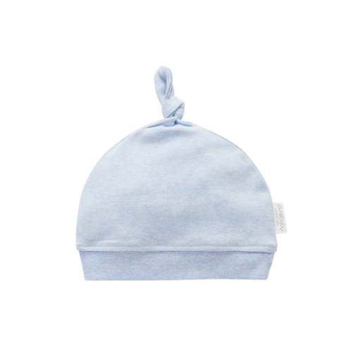 Knot Hat - Pale Blue Melange - Purebaby