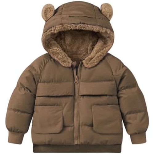 TUONROAD Baby Girls Coats for 6 Months-5 Years Toddlers Boy Winter Jacket Warm Bear Hooded Outdoor Coats Size 5