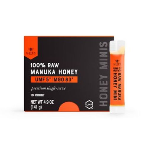 Nate's Honey Pure Manuka Honey MGO 83+, UMF 5+ Certified Single-serve Minis - 10ct