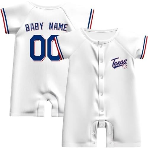 KREDE Baby Boy Girl Clothes Bodysuit Unisex Rompers Custom Name and Number