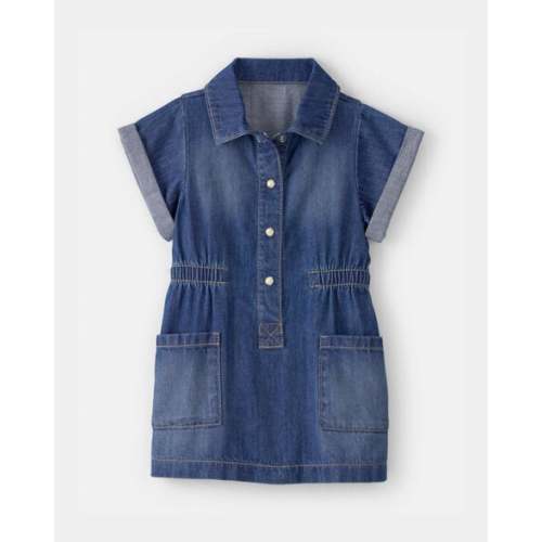 Baby Girl Denim Button-Up Dress - Dark Wash - OshKosh B'gosh | Carter's