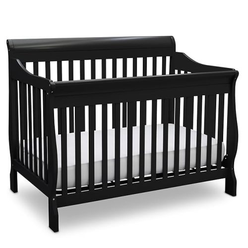 Delta Children Canton 4-in-1 Convertible Crib - Easy to Assemble, Ebony Black