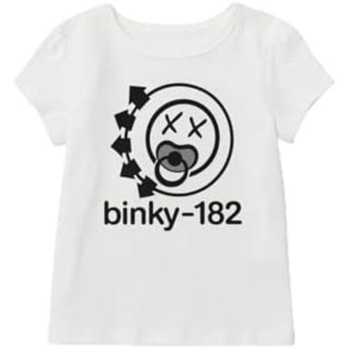 Binky-182 Baby T-Shirt, 100% Cotton, Sizes 3-24m, Unisex-Babies, Rock Band Baby T-Shirt for Blink-182 Fans