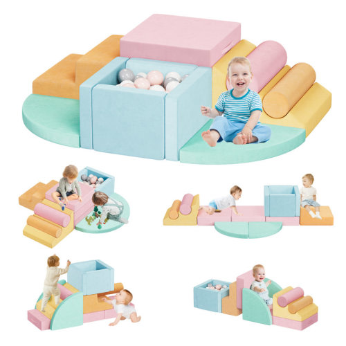 Isabelle & Max™ 12 PCS Foam Climbing Blocks for Toddlers 1-3 with Ball Pit, Safe Soft Play Gym Set, Baby Kids' Indoor Playground Foam Blocks for Crawling, Climbing Motor Skills Development | Wayfair