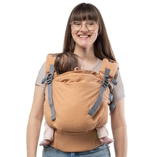 Boba X Baby Carrier Newborn to Toddler - Certified Hip Healthy, Micro-Adjustable Baby Carriers from Newborn - Breathable & Lightweight 100% Cotton Twill, Petite to Plus Size, 7-45 lbs (Linen Rye)