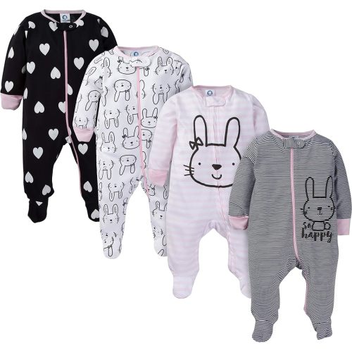 Gerber baby-girls 4 Pack Sleep 'N Play Footie