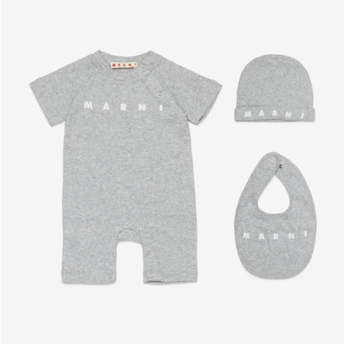 MARNI Baby Logo Romper Set in Grey | Childsplay Clothing