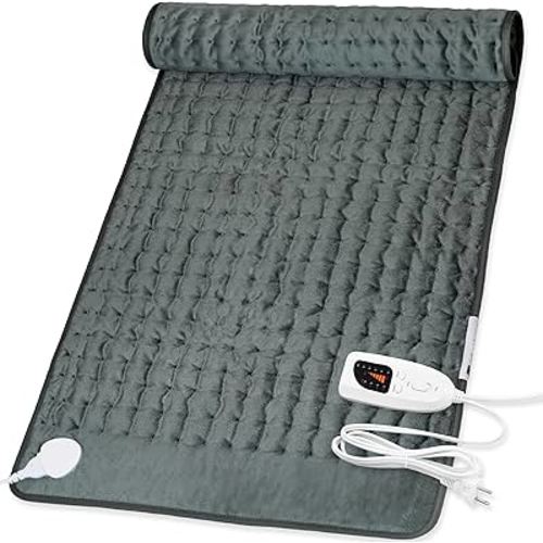 Deepsoon Heating Pad,Electric Heating Pads for Back,Neck,Abdomen,Moist Heating Pad for Shoulder,Knee,Arms,Legs,Dry/Moist Heat & Auto Shut Off,Christmas Gifts for Men and Women,Dark Gray,40x20 Inch