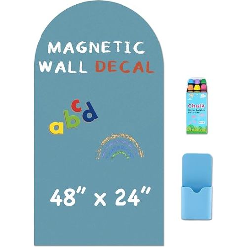 Arch Magnetic Wall Decal - 48" x 24" Matte Finish Chalkboard Sticker for Wall - Magnetic Board for Playroom, Home Classroom(Celadon)