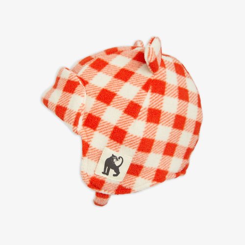Gingham fleece hat