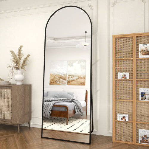 Latitude Run® Arched Metal Oversized Full Length Mirrors Wall Mirrors with Stand & Reviews | Wayfair