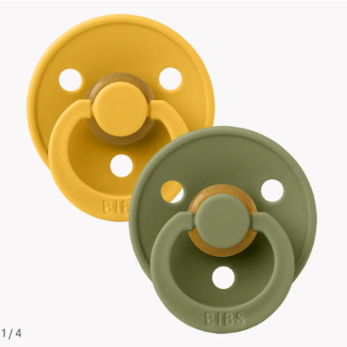BIBS Colour 2 Pack Pacifiers - Honey Bee and Olive – Bibsworld store US