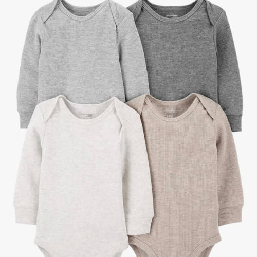Simple Joys by Carter's Baby 4-pack Soft Thermal Long Sleeve Bodysuits