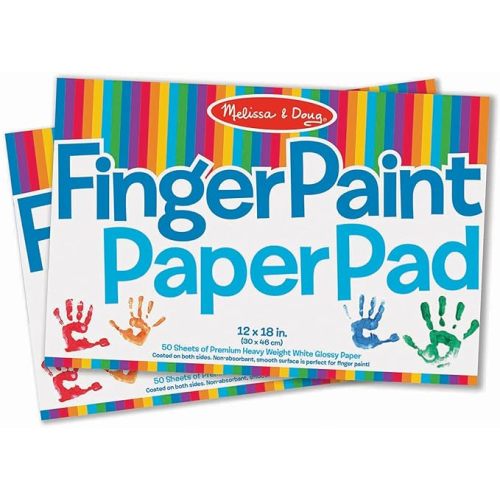 Melissa & Doug Finger Paint Paper Pad (2-Pack, 50-Sheets Each) - 12x18 Inch Art Paper for Kids Activities, Arts and Crafts, and Homeschool Essentials - FSC Certified