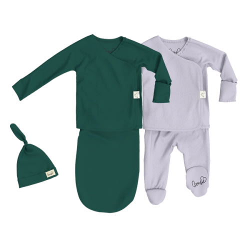 Baby Bundle - Ever Baby Bag Set + Hush Sky Footie – Bonsie Skin to Skin Babywear