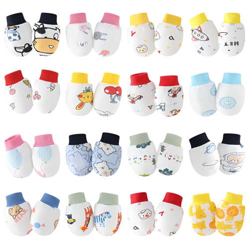 TELOLY 16Pcs Baby Mittens,Smooth Feel Baby Mittens Newborn,Infant Protection Newborn Mittens No Scratch,Style