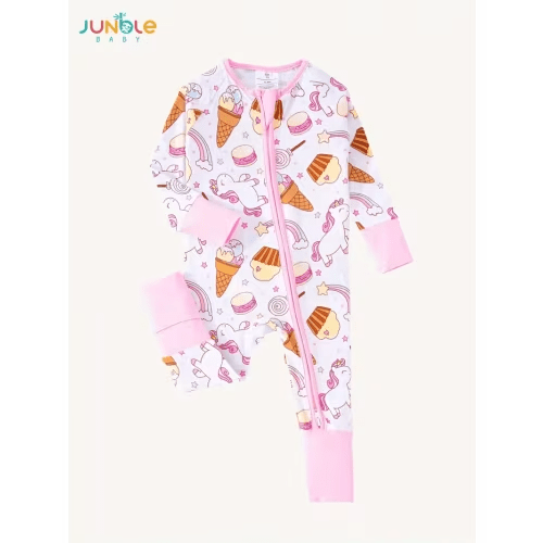 junblekids bamboo fiber bodysuit cartoon ice cream rainbow - Temu
