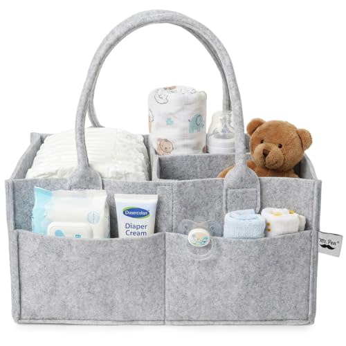 Mr. Pen- Baby Diaper Caddy Organizer, Gray, Medium, Nursery Storage Bin and Car Organizer for Diapers and Baby Wipes