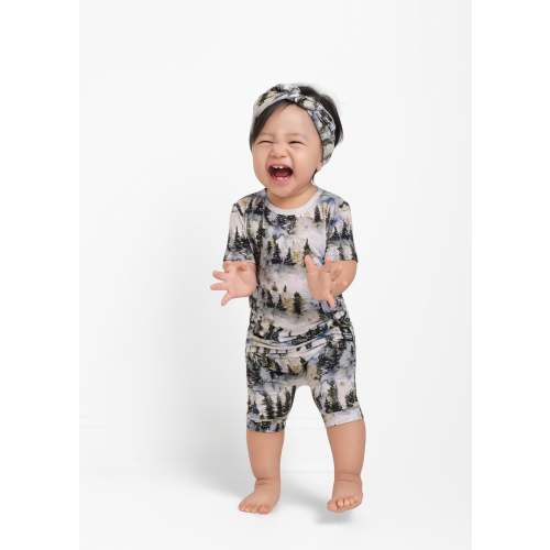 Front Opening Ready Set Romper® Shortie in O.G The Woodlands