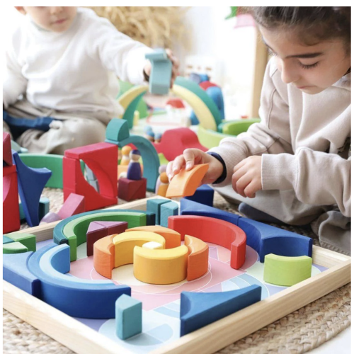 GRIMM'S SPIEL & HOLZ
Arcs in Squares Wooden Building Block Set