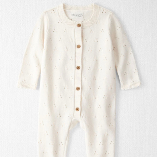 Baby Girl Organic Cotton Sweater Knit Pointelle Jumpsuit Carter's