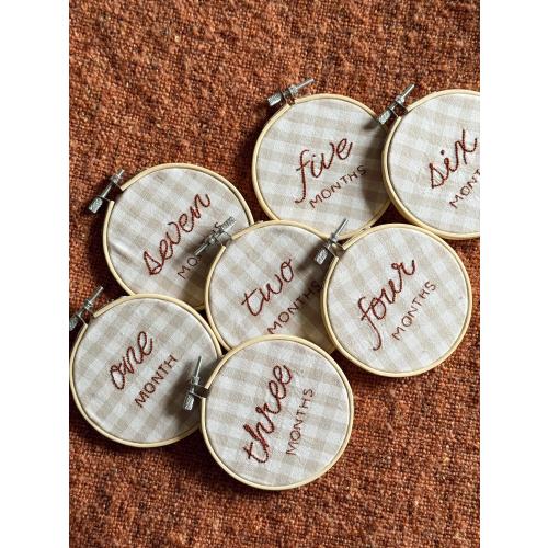 Vintage-Inspired Monthly Photo Hoops | Baby Growth Keepsake 12 Month Bundle
