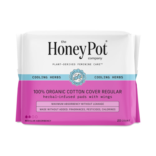 100% Organic Cotton Cover Pads with Wings, Cooling Herbs