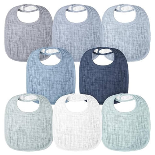 Bearmoss Muslin Baby Drooling Bibs 8 Pack, 100% Cotton Square Adjustable Bandana Bibs for Baby Girls Boys Teething Drool (Mint Iceberg) : Amazon.com.au: Baby