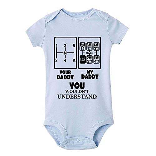 Your Daddy My Daddy Trucker Dad 6 Speed for Baby Girls Boys Short Sleeve Crawl Bodysuit