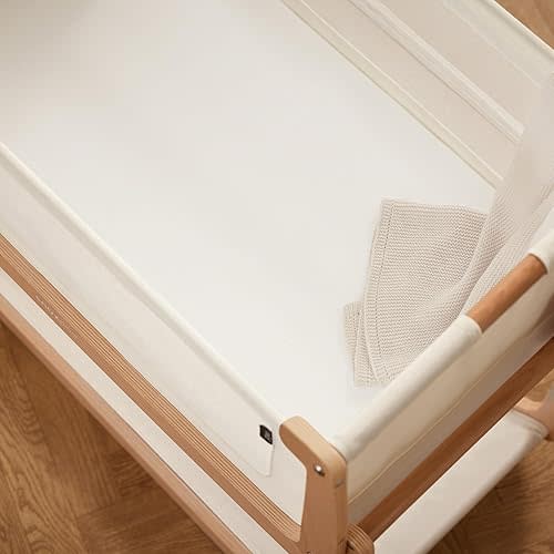 Snuz Baby Crib Sheets - Fits SnuzPod 3, 5 & Studio, 100% Jersey Cotton Baby Bassinet Sheets, Machine Washable, Tumble Dryer Safe, Breathable, Universal Fit 17”x31”, 2 Pack, Grey/Cloud