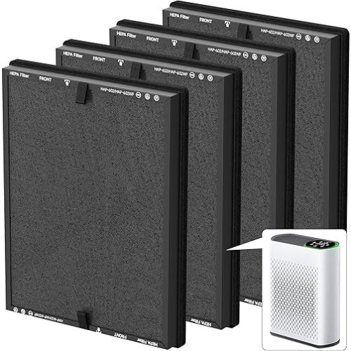 HAP602 Replacement Filter Compatible with ECOSELF HAP602/ HAP602WF Air Purifier, 3-Stage Filtration, H13 True HEPA Filter, 4 Pack