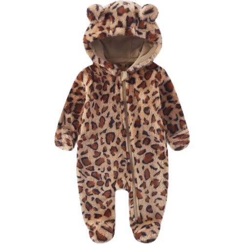 Baby Warm Jumpsuit Winter Snowsuit Footed Romper Kid Fleece Clothes