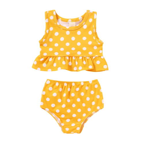 Younger Tree Toddler Baby Girls Summer Swimsuit Sleeveless Striped Swimwear Two-Piece Suit Beach Bikini for 6-12 Months