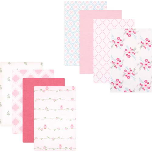 Luvable Friends Baby Girls' Flannel Receiving Blanket, 8-Pack, Choose Your Color