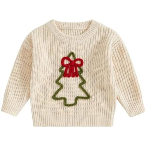 Toddler Baby Christmas Outfit Girl Boy Christmas Knit Sweater Infant Christmas Tree Pullover Fall Winter Clothes