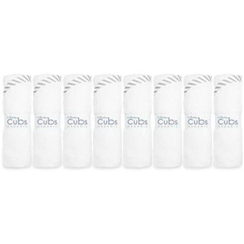 Baby Burp Cloths, 100% Organic Bamboo, 4 Pack Large 20” by 10”, Washcloths Extra Absorbent and Soft Burping Cloth Towel Wash Cloth Girl Boy by Comfy Cubs (White, Pack of 8) - Pack Of 8