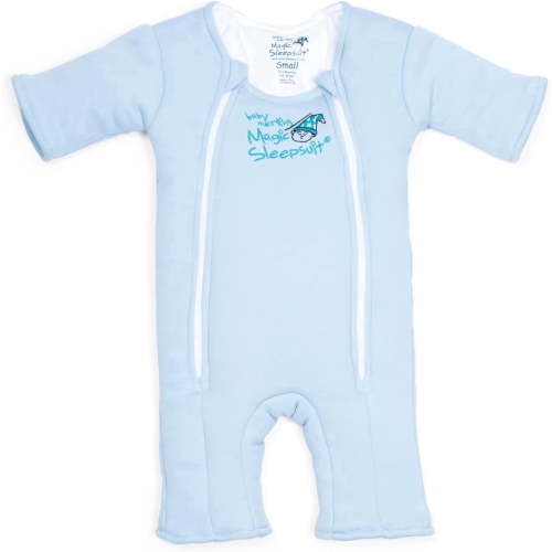 HALO Baby Merlin's Magic Sleepsuit Cotton Transition Baby Swaddle, Wearable Baby Blanket, Large, Blue