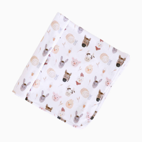 Caden Lane Oversized Swaddle Blanket - Barnyard Buddies, Newborn