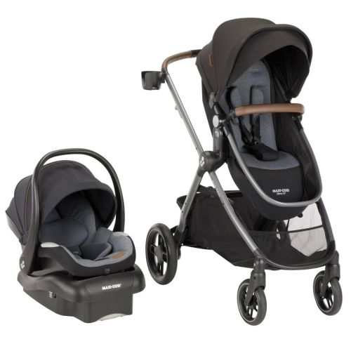 Maxi-Cosi Siena CP 5-in-1 Modular Travel System - Mystic Gray: Polyester Material, Adjustable Handle, LATCH Compatible